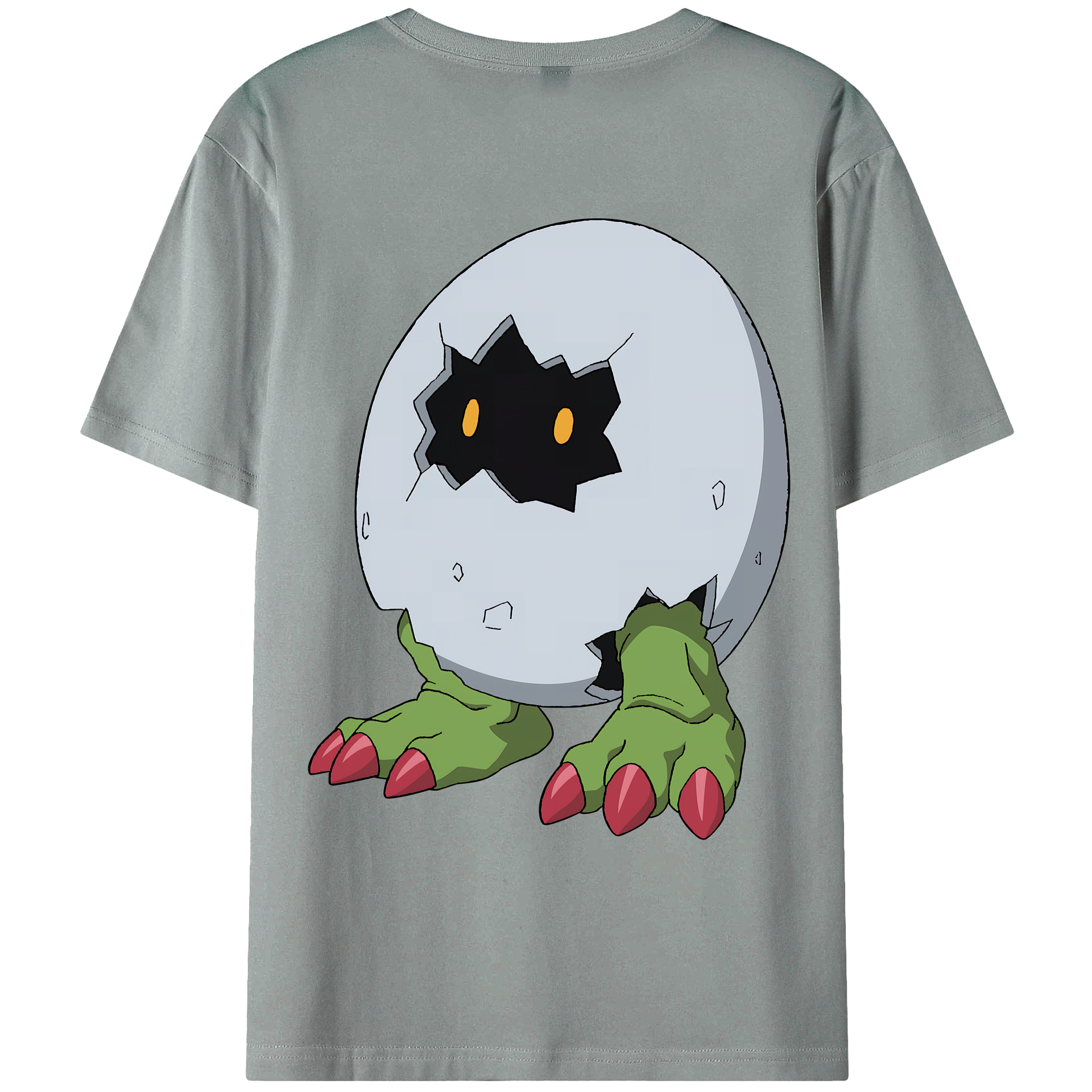（画像用） Digimon デジタルモンスター/デジモン 綿100％ メンズ半袖Tシャツ（バックプリント） 通気性